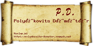 Polyákovits Dömötör névjegykártya